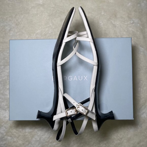 Margaux NY Dylan Sandal in Ivory White Nappa EU 41 US 10 Wide - Picture 6 of 10